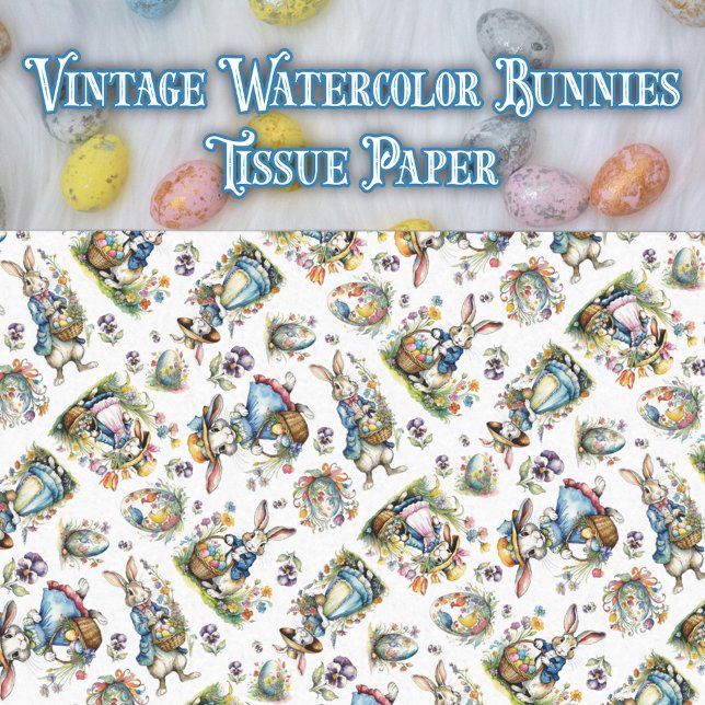 Whimsisches Vintages Wasserfarben Ostersonnenmuste Seidenpapier (Von Creator hochgeladen)