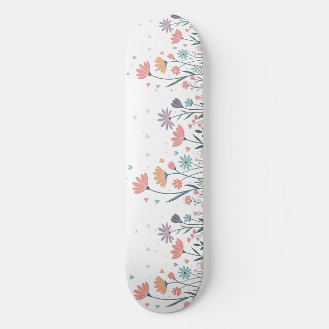 Whimsisches Wasserfarben-Skateboard Skateboard (Vorderseite)
