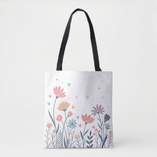 Whimsisches Wasserfarbenfloral Tasche