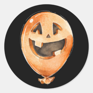 Whimsisches WasserfarbenHalloween-Baloon Runder Aufkleber