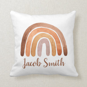 Whimsisches Watercolor Boho Rainbow Personalisiert Kissen