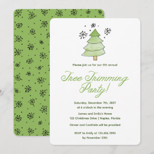 Whimsisches Weihnachtsbaum-Party Einladung