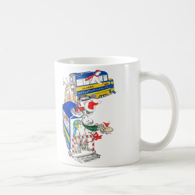 Whimsisches Weihnachtsfest Alaska Wildlife Coffee  Kaffeetasse (Rechts)