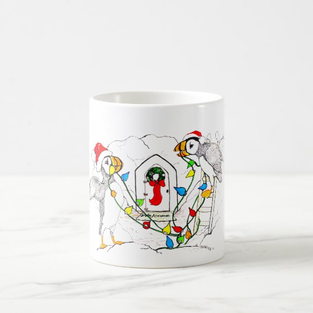 Whimsisches Weihnachtsfest Alaska Wildlife Coffee  Kaffeetasse (Mittel)