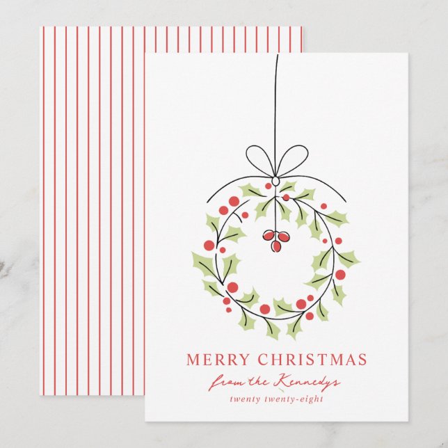 Whimsisches Weihnachtsfest Feiertagskarte (Vorne/Hinten)