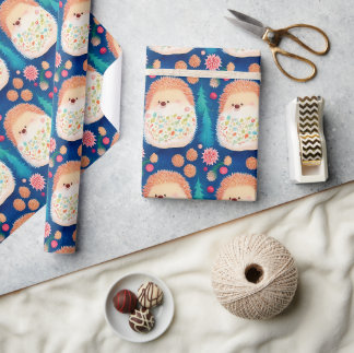 Whimsisches Weihnachtsfest-Igel Geschenkpapier