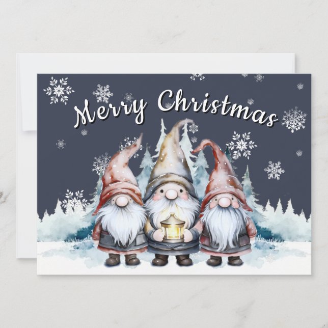Whimsisches Weihnachtsgenom-Foto Feiertagskarte (Vorderseite)
