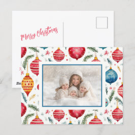 Whimsisches Weihnachtsgeschenk Vintage Ornamente F Feiertagspostkarte