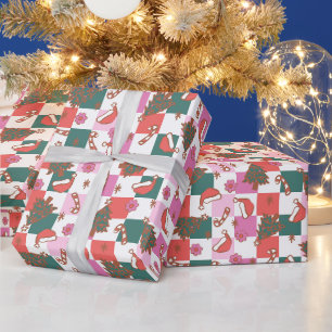 Whimsisches Weihnachtsgeschenk Weihnachtsmannmütze Geschenkpapier