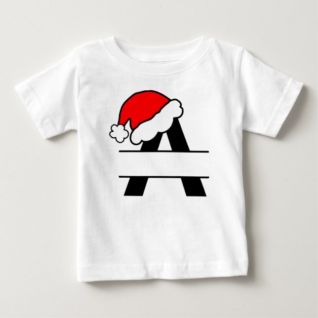 Whimsisches Weihnachtskonzept Alphabet "A" Design  Baby T-shirt (Vorderseite)