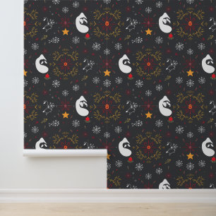 Whimsisches Weihnachtsschneeflockendesign Tapete