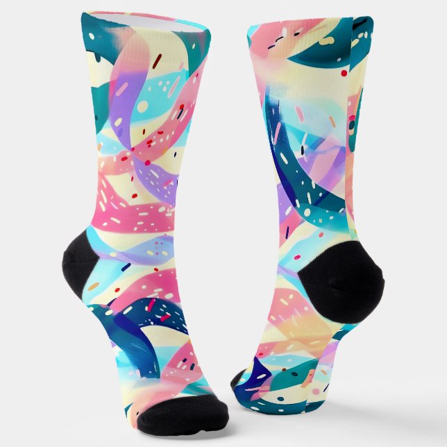Whimsisches Windrücklauf Abstrakte Schleife Socken (Gewinkelt)