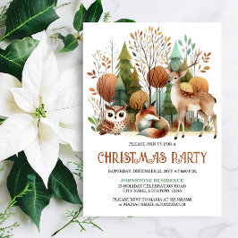 Whimsisches Woodland Weihnachtsfest Party Einladung