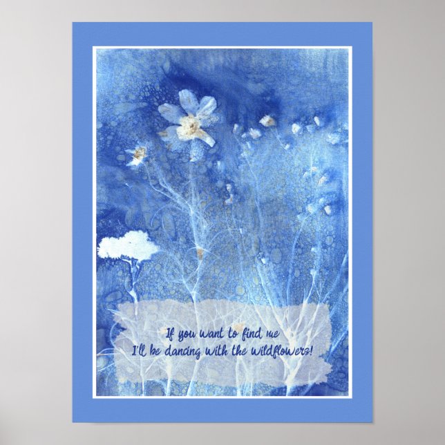 Whimsisches Zen Zitat Wasserfarben Bläschen Poster (Vorne)