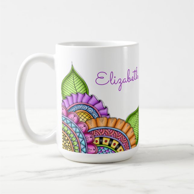 Whimsisfarben Moderne Wasserfarbe Kaffeetasse (Links)