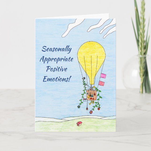 Whimsisical Hot Air Ballon Holiday Card Karte (Vorderseite)