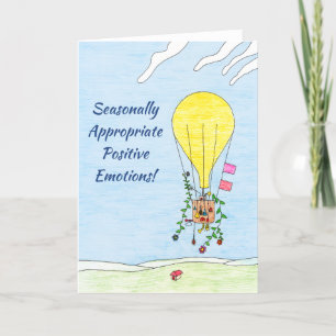 Whimsisical Hot Air Ballon Holiday Card Karte