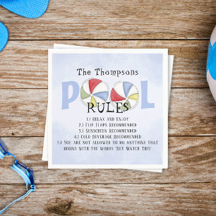 Whimsisischer Sommer Familie Beach Regeln Serviette