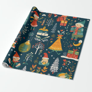 Whimsisischer Winter Wunderland Weihnachten Geschenkpapier