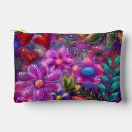 Whimsisisches Abstraktes Rosa Rosa Lila Aquamarin Zubehörtasche