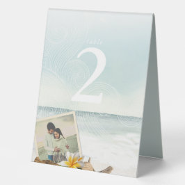 Whimsisisches Beach Foto Tafelzelt Tischaufsteller