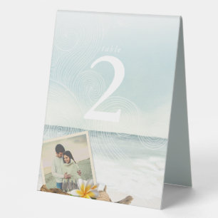 Whimsisisches Beach Foto Tafelzelt Tischaufsteller