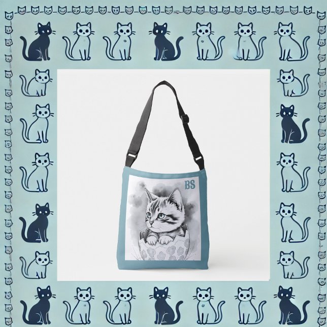 whimsisisches Osterkätzchen in floraler Eggshell Tragetaschen Mit Langen Trägern (Von Creator hochgeladen)