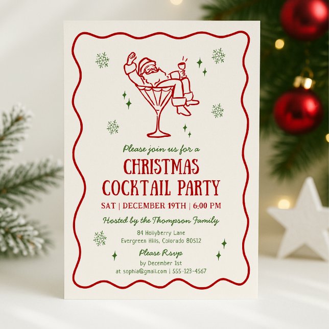 Whimsisisches Weihnachtscocktail-Party Einladung (Von Creator hochgeladen)