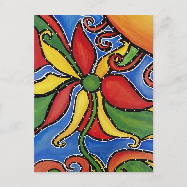 Whimsistische Abstrakte Blume Frische Pasta machen Postkarte (Vorderseite)