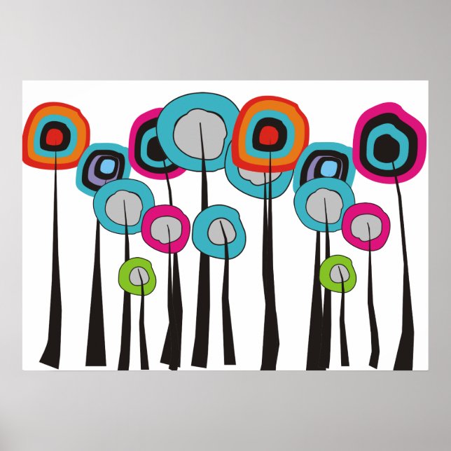 Whimsistische Blume Art Poster IV (Vorne)