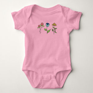 Whimsistische Blume Baby Strampler