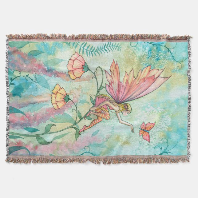 Whimsistische Blume Fairy Fantasy Art Decke (Vorderseite)