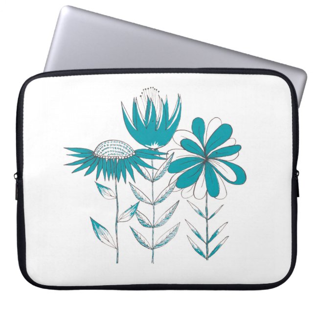 Whimsistische Blume Laptopschutzhülle (Vorderseite)
