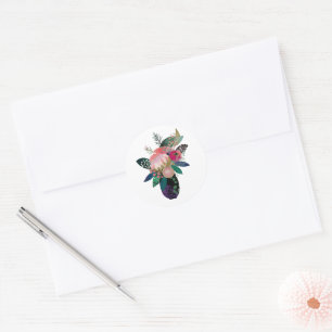 Whimsistische Blume Runder Aufkleber