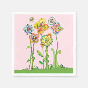 Whimsistische Blume Serviette