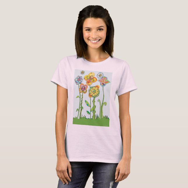 Whimsistische Blume T-Shirt (Vorne ganz)