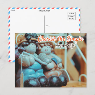 Whimsistische Keramik Vintag Postkarte