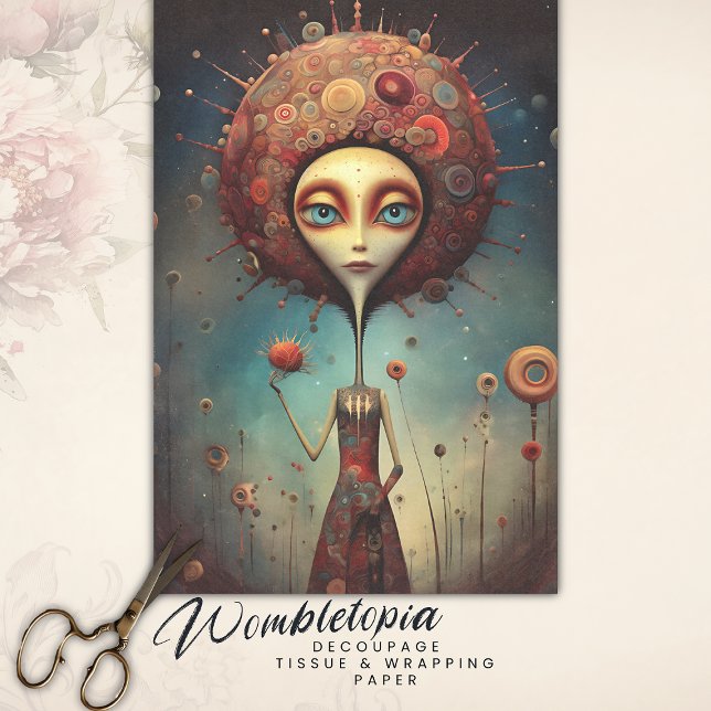 Whimsistische künstlerische kosmische Blumenfantas Seidenpapier (Von Creator hochgeladen)