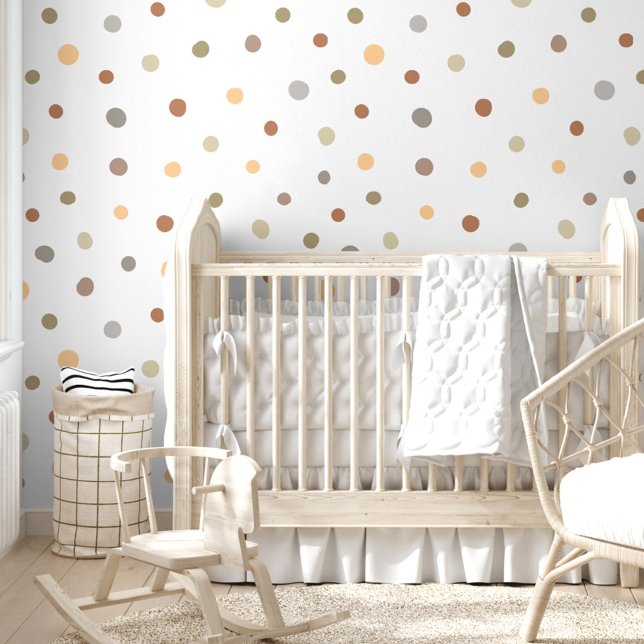 Whimsistische moderne Kinder Pastel Polka Dot Must Tapete (Whimsical Modern Kids Pastel Polka Dot Pattern Wallpaper)