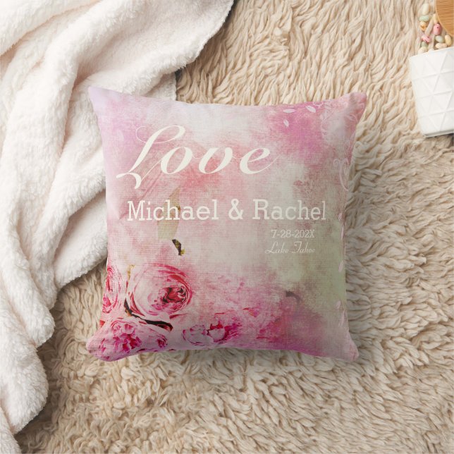 Whimsistische Rose halten Kissen (Decke)