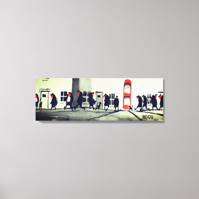 Whimsistische Straßenkunst Gestrichen Canvas Print Leinwanddruck (Vorderseite)