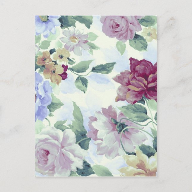 Whimsistische Vintage Viktorianische Rose Postkarte (Vorderseite)