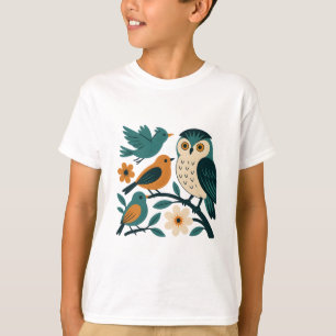Whimsistische Waldvögel - Schale und Schwangvögel  T-Shirt