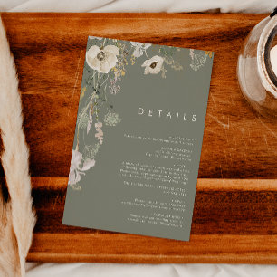 Whimsistische Wildblume Details zur Seite Begleitkarte