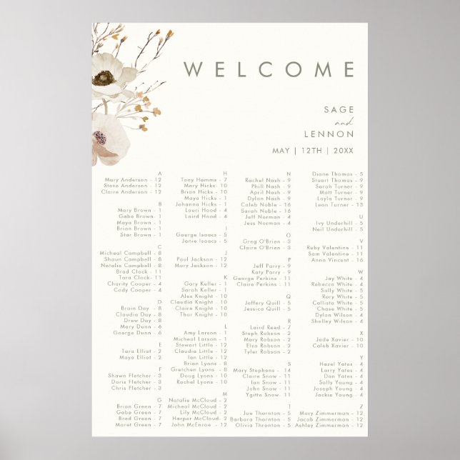 Whimsistische Wildblume | Elfenbeinsitze Poster (Vorne)