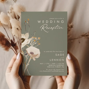 Whimsistische Wildblume   Empfang von Hochzeiten Einladung