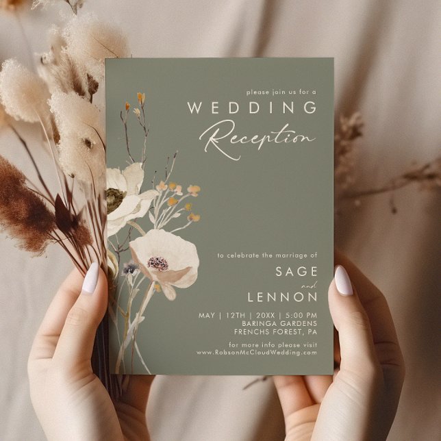 Whimsistische Wildblume | Empfang von Hochzeiten Einladung (Von Creator hochgeladen)