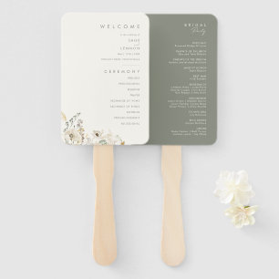 Whimsistische Wildblume Hochzeitsprogramm für El Fächer