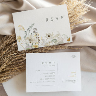Whimsistische Wildblume Ivory Song Anfrage RSVP-Ka Postkarte
