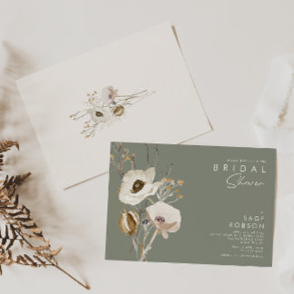 Whimsistische Wildblume | Sage Green Brautparty Einladung